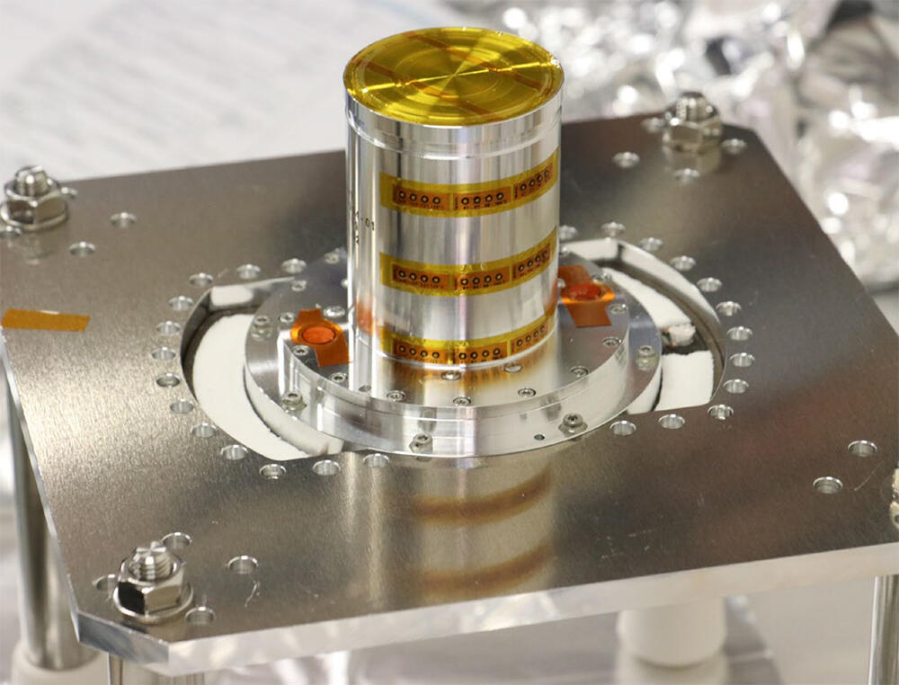 The sample container with the sample from Ryugu right after it was removed from the re-entry capsule at the site in Australia. The gas was successfully collected and analyzed.