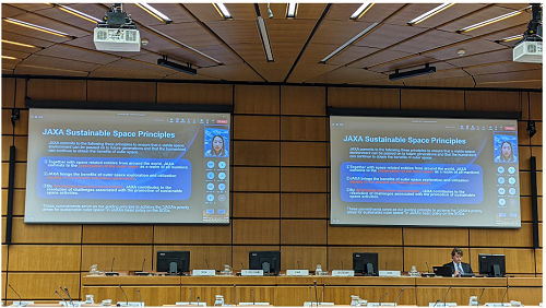 Dr. Kuriyama made a presentation (online) about JAXA's Sustainable Space Principles and basic policy on the SDGs at a meeting of the UN Committee on the Peaceful Uses of Outer Space (COPUOS) held in early June. 