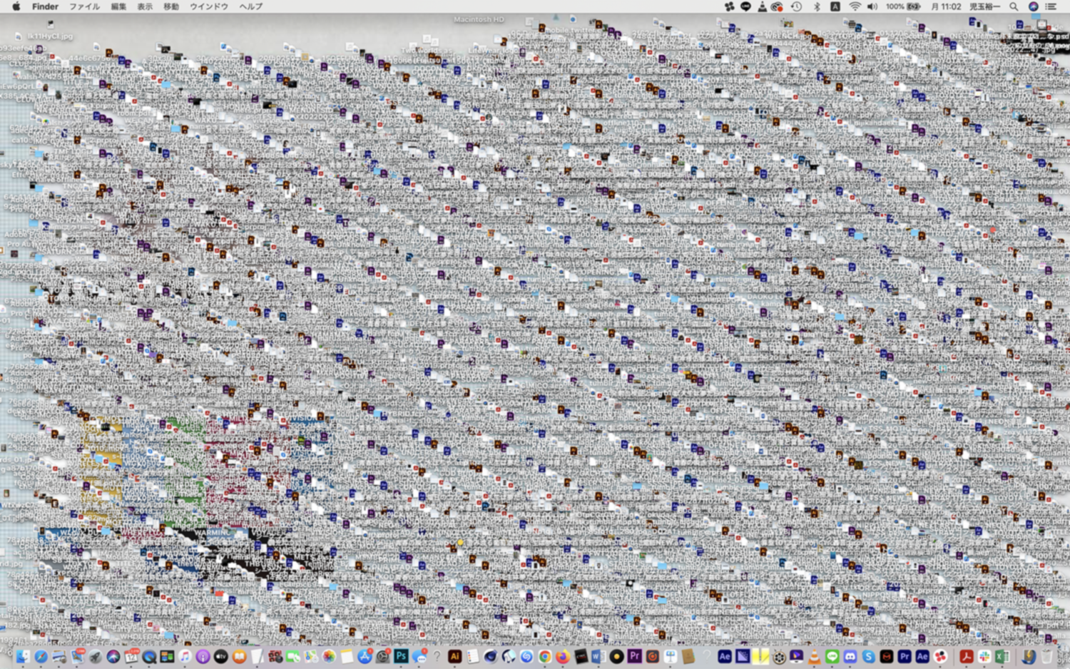 
            Kodama's actual PC screen; the entire screen is covered with files, truly random access memory on display
          