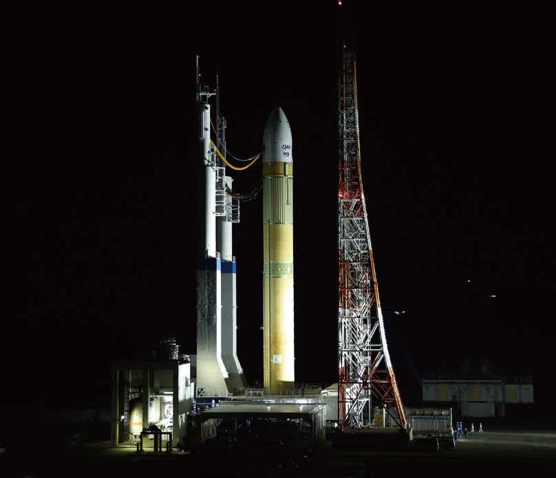 H3 Launch Vehicle rolling out for a captive firing test (CFT)