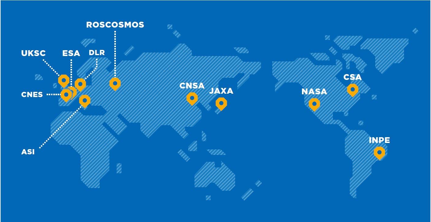 As of May 2022, the CCSDS comprises the 11 member agencies above (in addition to which there are 32 observer agencies, 8 liaison agencies, and more than 100 associates (organizations, private companies, etc.)).