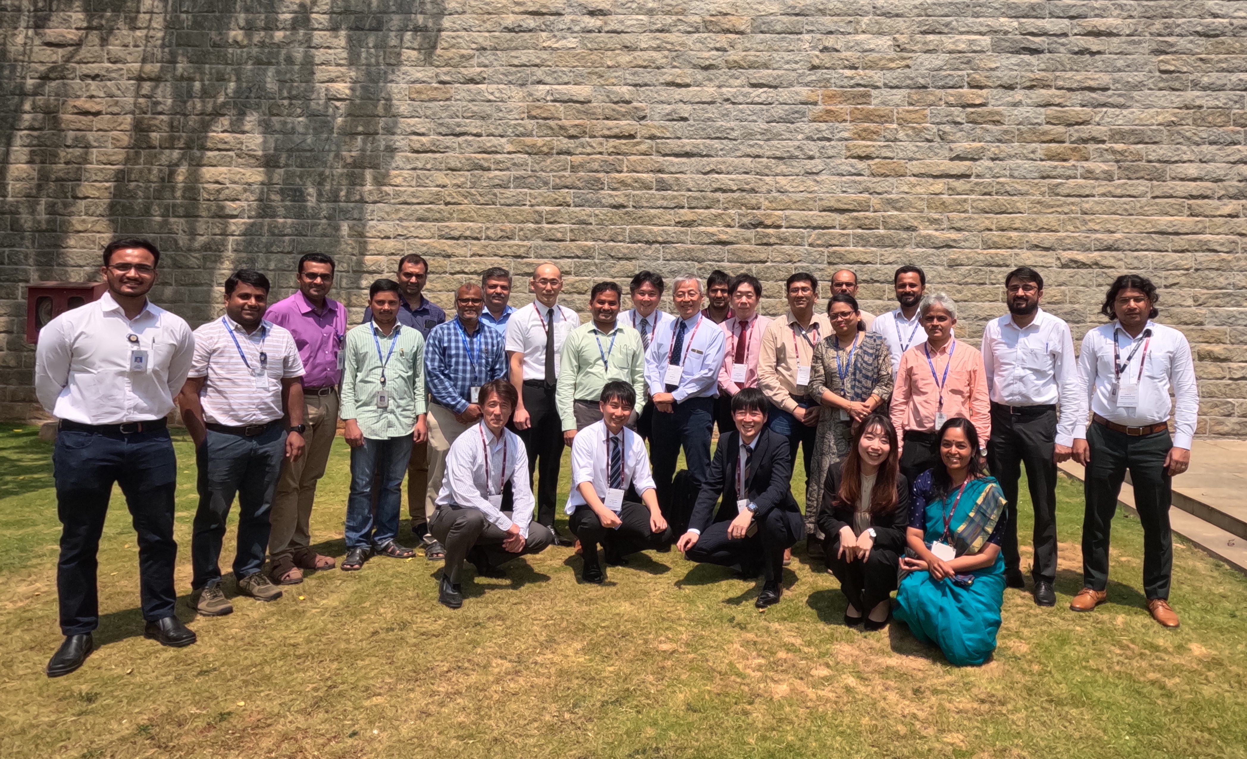 Group photo during visit to India (Inoue is second from the right in the front row)