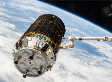 KOUNOTORI 5 captured by the ISS’s robotic arm (courtesy of JAXA/NASA)