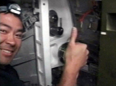 Astronaut Hoshide working on the ISS on his previous mission (courtesy: NASA)
