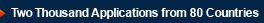 Two Thousand Applications from 80 Countries