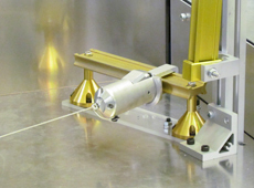 Tethers are attached to handrails with hooks.