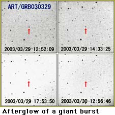 images of afterglow of a giant burst