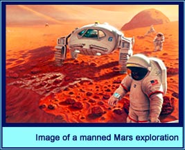 Image of a manned Mars exploration