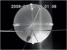 Fully inflated balloon at floating altitude