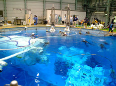 Large water tank that simulates the weightless environment of space