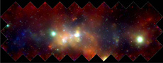 The X-ray map of the central region r of the Milky Way by the X-ray astronomy satellite Chandra. (Courtesy of NASA, UMass, D. Wang et al.)