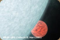 An extrasolar planet was directly detected by SST (artist's conception)
