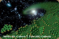 The discovery of polycyclic aromatic hydrocarbons, compounds related to biological processes (artist's conception)