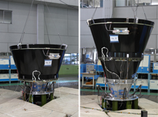 Extension test of second-stage motor nozzle of Epsilon