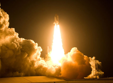 Launch of the Space Shuttle Discovery (STS-119) with astronaut Koichi Wakata aboard (Courtesy of NASA)