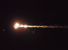 The last of HAYABUSA. The dot to the lower left of the fireball is the capsule. (Courtesy of Yutaka Iijima)