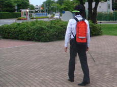 Demonstration of how a handheld navigation system employing LEX signals would be used.