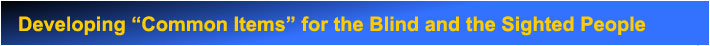 Developing Common Items for the Blind and the Sighted People