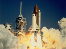 Space Shuttle launch with astronaut Mamoru Mouri on board, September 1992 (courtesy: NASA)