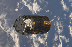 The KOUNOTORI technical demonstration vehicle approaching the ISS (courtesy: JAXA/NASA)