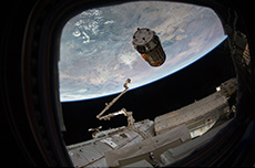 KOUNOTORI 2, 10 meters below the ISS on its approach to the space station (courtesy: JAXA/NASA)