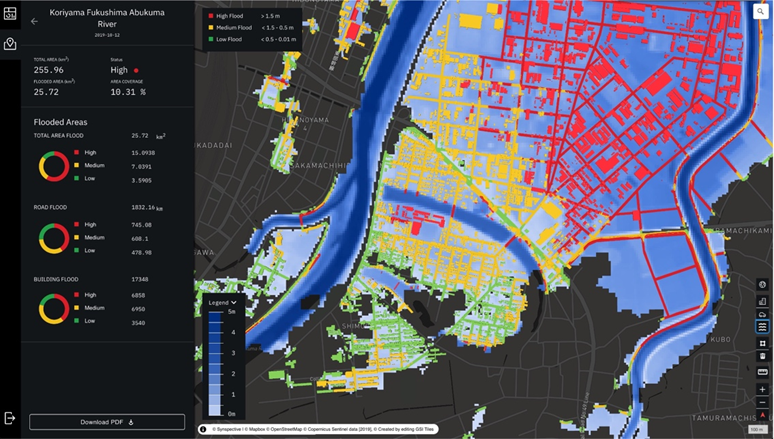 Figure 2　Flood Damage Assessment Image　©Synspective Inc.