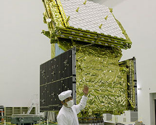 DAICHI-2 (ALOS-2) revealed to the media at TNSC