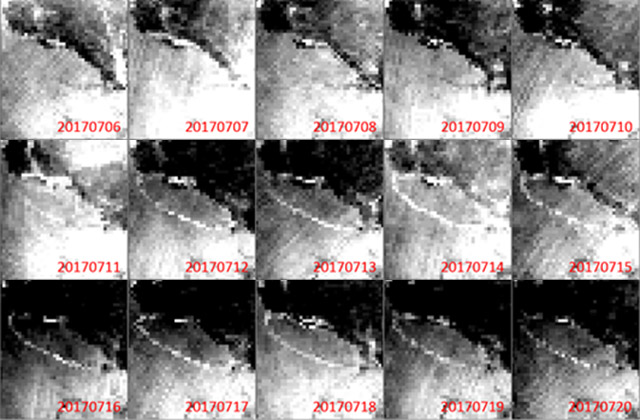 Huge Iceberg Breaks away from Antarctic Ice Sheet — Shizuku Satellite Observations Detect